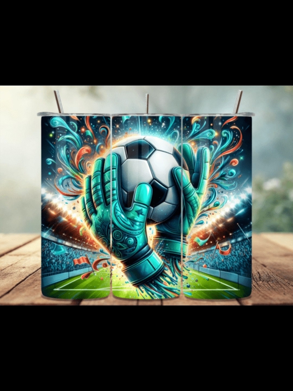 Turquoise Soccer Goalkeeper Art Wall Decor